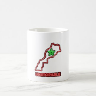 Marokko Karte Neon Unstoppable Keramik-Kaffeetasse Verwandlungstasse