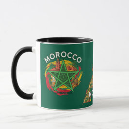 Marokko Karte Stern Flagge Erbe Reise Kaffeetasse