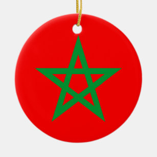 Marokko-Länderflagge Keramik Ornament