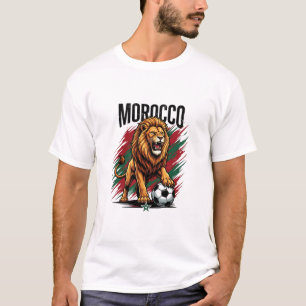 Marokko Löwe Fußball Fan 2026 T-Shirt