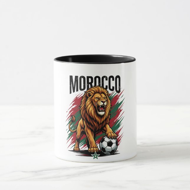 Marokko Löwe Fußball Fan 2026 Tasse (Zentrum)