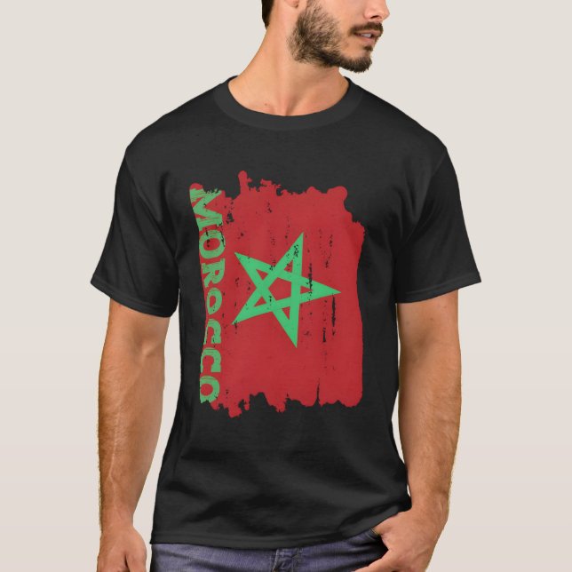 Marokko marokkanische Flagge Marokko T-Shirt (Vorderseite)