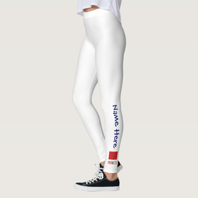 Marokko - Marokkanische Flagge Personalisiert Leggings (Links)