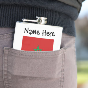 Marokko Marokkanische Flagge Personalisierter Name Flachmann