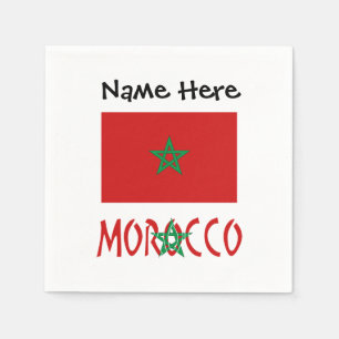 Marokko Marokkanische Flagge Personalisierter Name Serviette