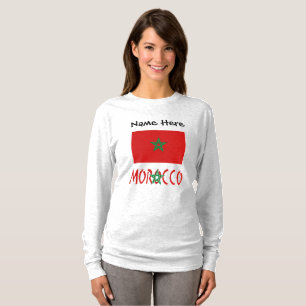 Marokko Marokkanische Flagge Personalisierter Name T-Shirt