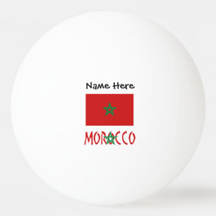 Marokko Marokkanische Flagge Personalisierter Name Tischtennisball