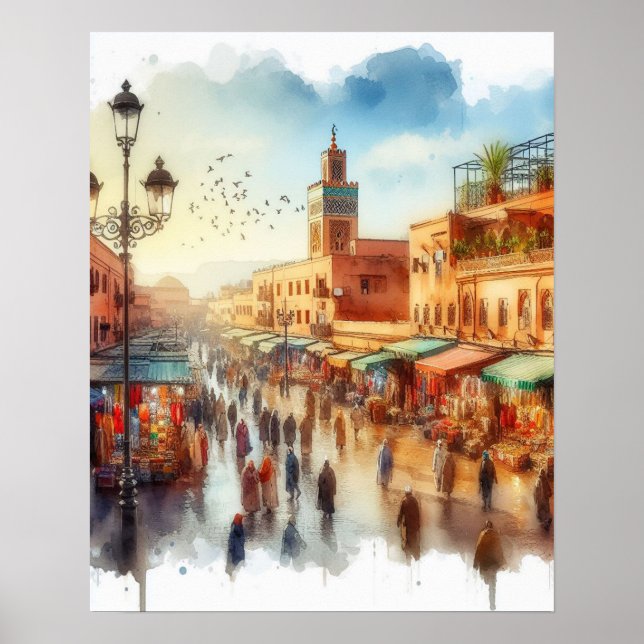 Marokko Marrakesch Medina Poster (Vorne)