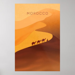 Marokko Minimal Reiseplakat Poster