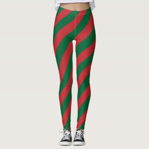 Marokko Nationale Flaggenfarben diagonal gestreift Leggings