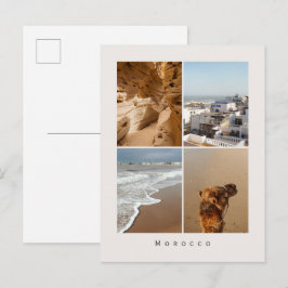 Marokko Reise Foto Collage (Sandige Küsten) Postkarte