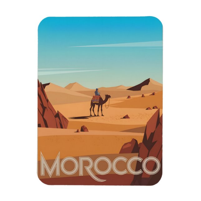 Marokko Reise Postkarte Wüstenkamel Geschenk Magnet (Vertikal)