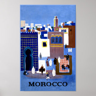 Marokko Reiseplakat. Poster