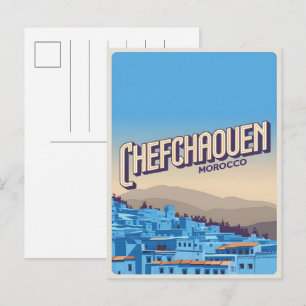 Marokko-Reisepostkarte Chefchaoun, blaue Stadt Ges Postkarte