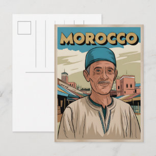 Marokko-Reisepostkarte mit Geschenk für Einheimisc Postkarte