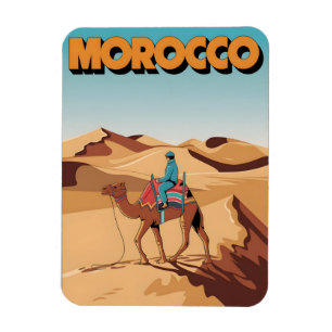 Marokko-Reisepostkarte Wüstenkamel-Trip Geschenk Magnet