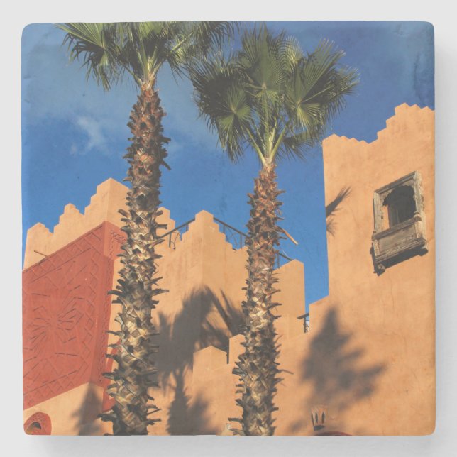 Marokko Resort Außenbereich Steinuntersetzer (Vorderseite)