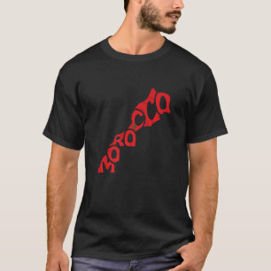 Marokko Schreiben in Karte mit marokkanischer Flag T-Shirt