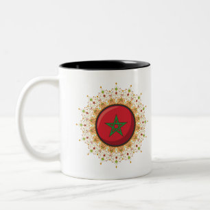 Marokko Souvenir Red Green und Golden Zweifarbige Tasse
