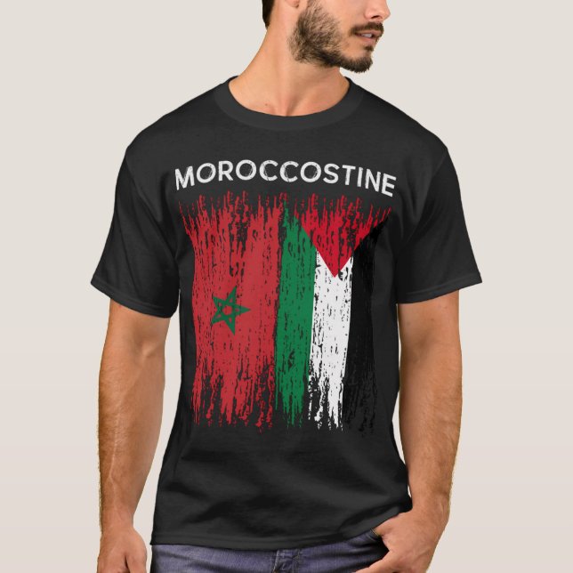 Marokko und die palästinensische Flagge Marokkos u T-Shirt (Vorderseite)