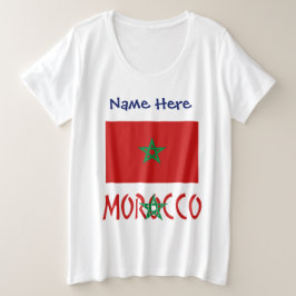 Marokko und marokkanische Flagge mit Ihrem Namen Große Größe T-Shirt