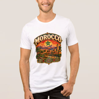 Marokko Vintage Berg Reisen Poster Marokkanisch Tri-Blend Shirt
