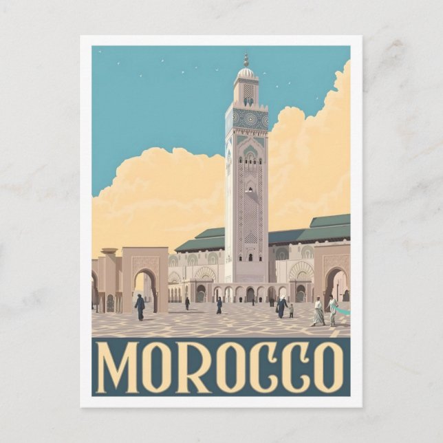 Marokko Vintage-Reise  Postkarte (Vorderseite)