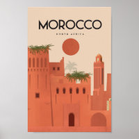 Marokko Vintage Reiseplakat