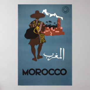 Marokko Vintage Travel Poster