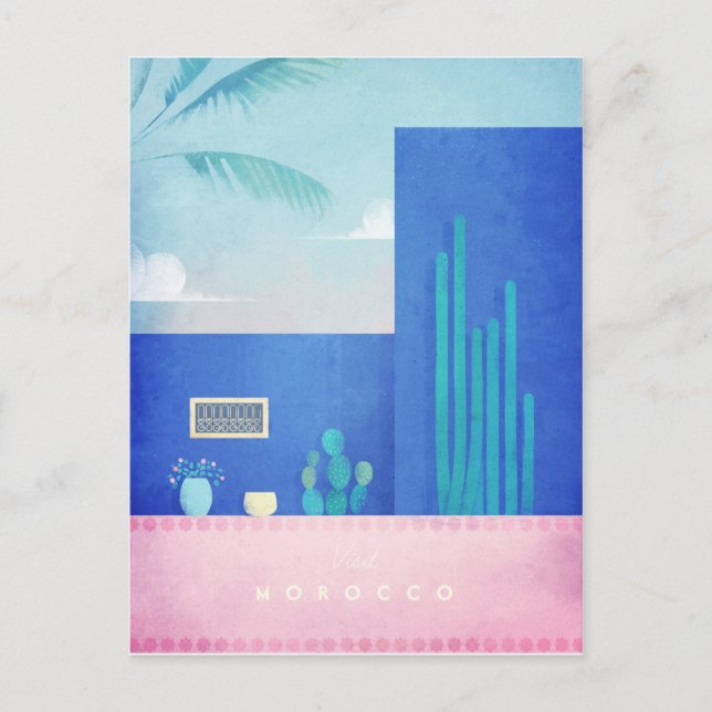Marokko Vintage Travel Poster - Art Postkarte (Vorderseite)