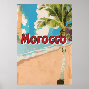 Marokko Vintager Urlaub Poster