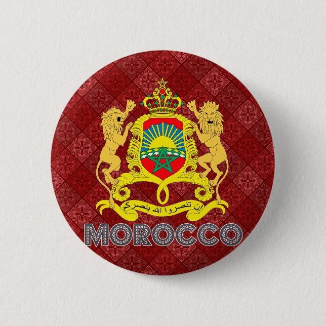 Marokko-Wappen Button (Vorderseite)