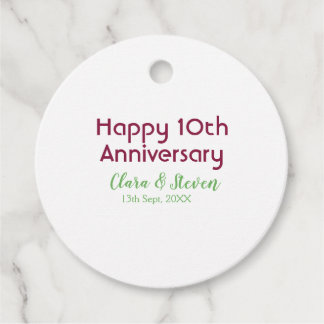 MARON GREEN PASTEL happy 10th anniversary wedding Geschenkanhänger