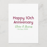 MARON GRÜN PASTELL glückliches 10. Hochzeitstag Ju