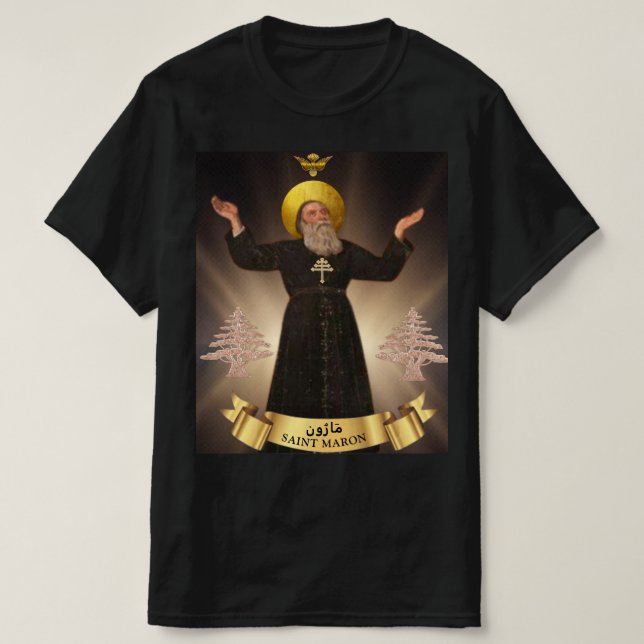 Maron (Maroun) Schirmherr der Maronitkirche T-Shirt (Design vorne)