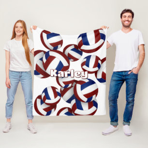 Maronblau-Volleyballmannschaft Farben Zimmerdekora Fleecedecke