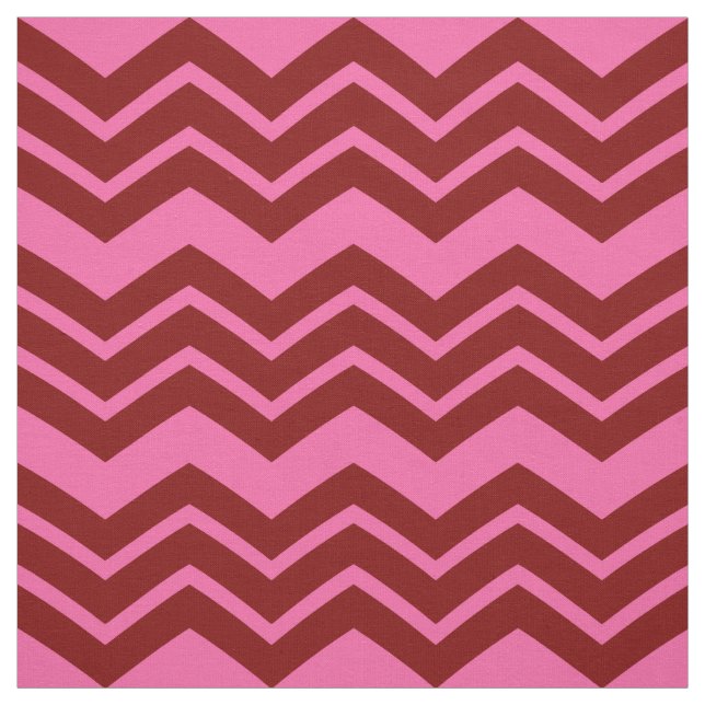 Marone Rot Pink Chevron Zigzag Design  Stoff (Muster)