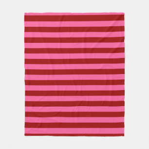 Marone Rot Pink Streifen Design  Fleecedecke