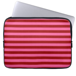 Marone Rot Pink Streifen Design Laptopschutzhülle