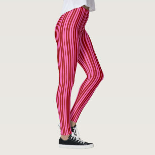 Marone Rot Pink Streifen Design Leggings