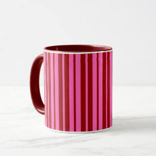Marone Rot Pink Streifen Design Tasse