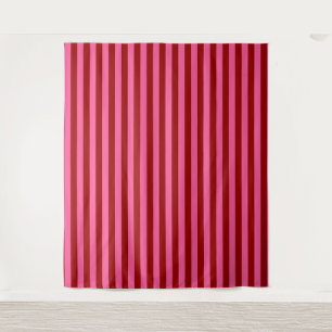 Marone Rot Pink Streifen Design Wandteppich