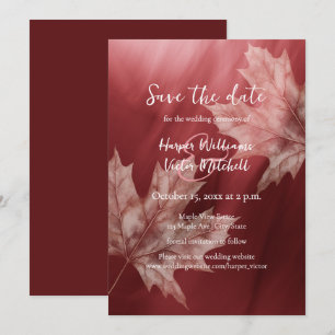 Maronenkarone Blätter Hochzeit im Herbst Save The Date