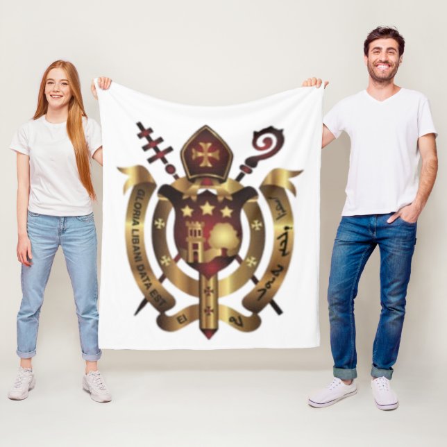 Maronite Church Coat of Arms Blanket / Wall Hangin Fleecedecke (Beispiel)