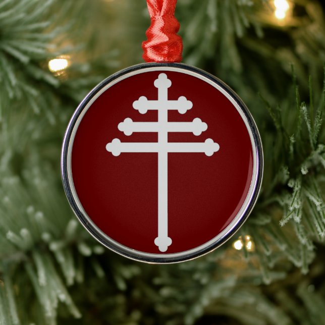Maronite Church Cross Genuine Weihnachtsbaum Ornament Aus Metall (Baum)