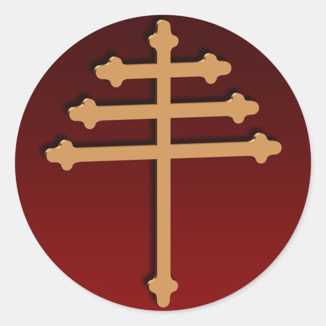 Maronite Cross Gold Sticker (Vorderseite)