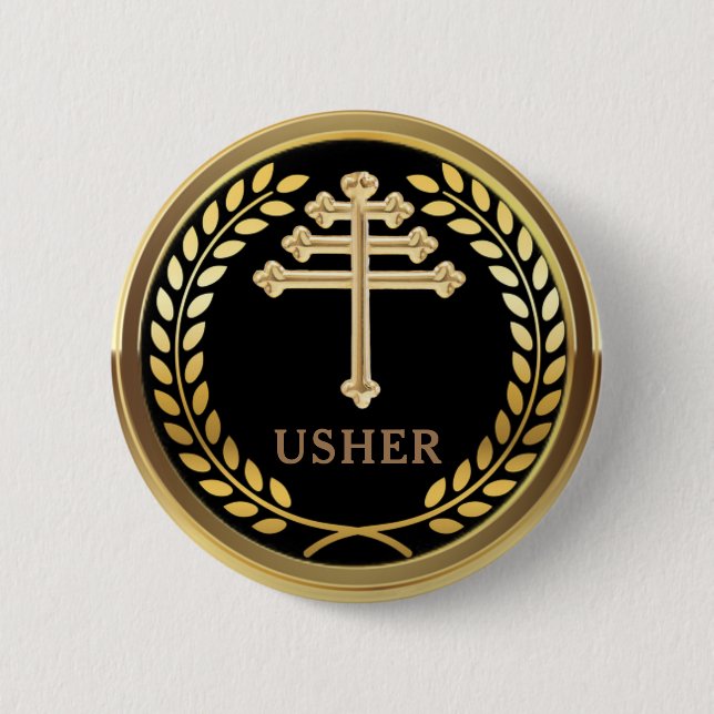 Maronitische Kirche Platzanweiser Pin Button (Vorderseite)