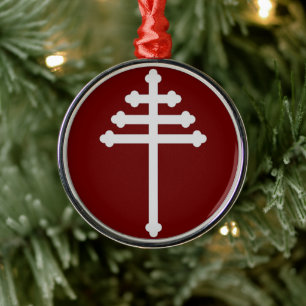 Maronitische Kirchenkreuz Echtes Weihnachtsbaum Ornament Aus Metall