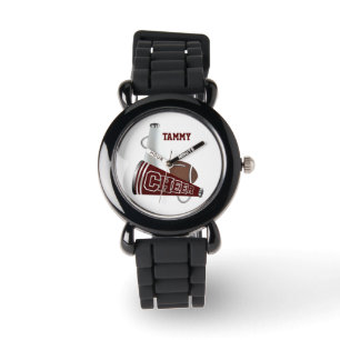 Maroo & White Cheerleader's Megaphone Custom Watch Armbanduhr