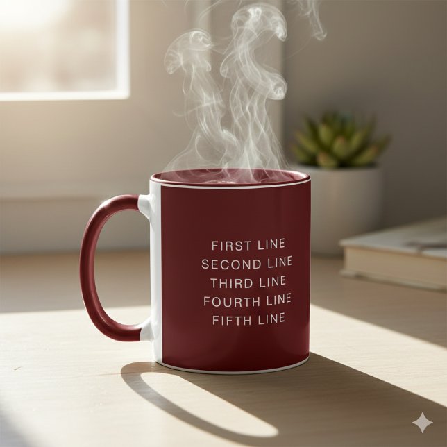 Maroon 11 oz Kombi-Tasse mit personalisiertem Text Tasse (Maroon 11 oz Combo Mug with Personalized Text)